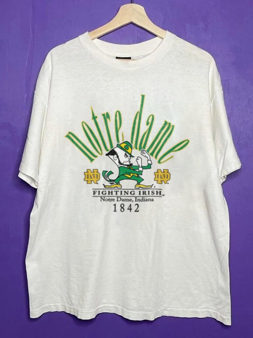 Vintage University of Notre Dame Fighting Irish Football Shirt, NCAA Shirt Tee